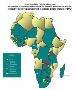 Canada's mining interests in Africa (click on picture to enlarge)
